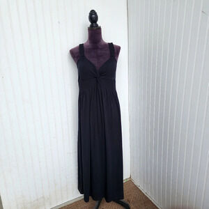 Jamie & Layla Womens Black Sleveless Maxi Dress Stretch Size Large